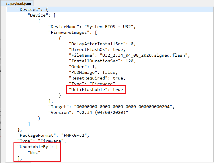 Figure 6: FWPKG ROM metadata