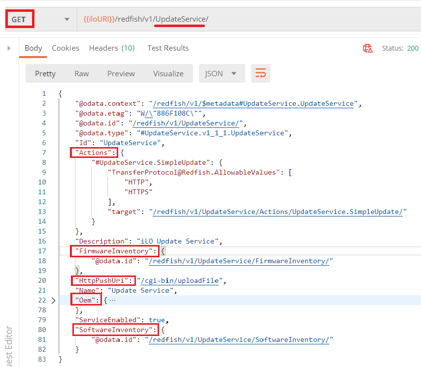 Figure 1: UpdateService properties