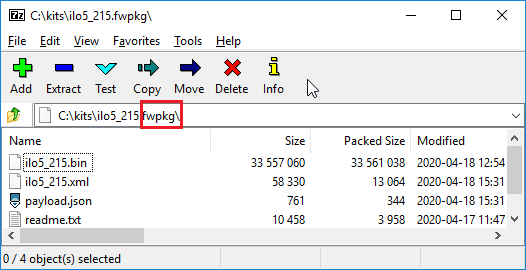 Figure 2: .FWPKG Smart Component with embedded metadata