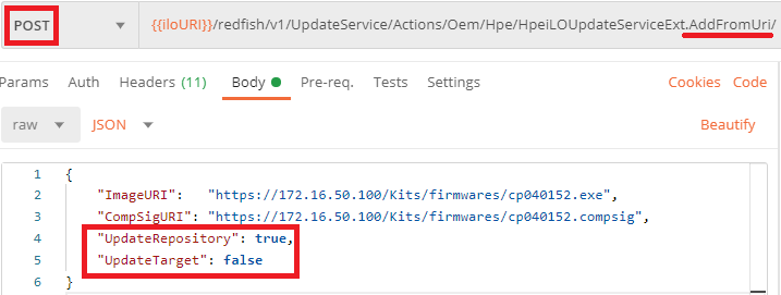 Figure 21: Payload for the upload of a small firmware