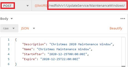 Figure 32: Maintenance window creation