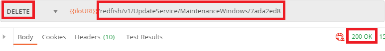 Figure 36: Deleting a maintenance window
