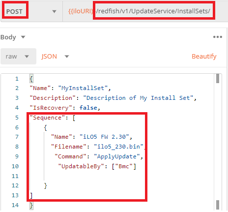 Figure 39: Install set creation