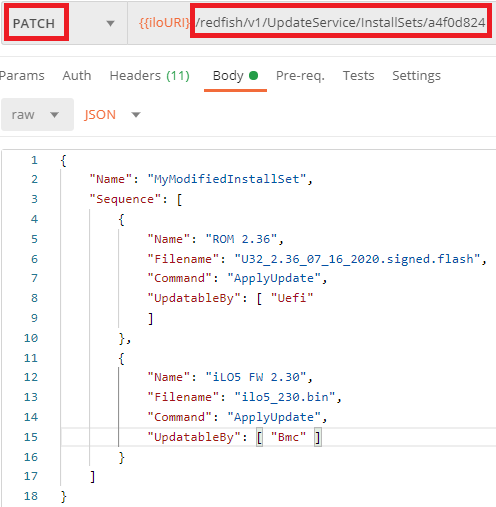 Figure 40: Install set modification